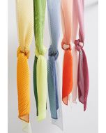 Silk Feeling Gradient Pleated Ribbon Scarf