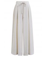 Casual Season Pleated Linen-Blend Pants in Linen