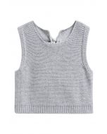 Sweet Bow-Tie Back Knit Vest in Grey