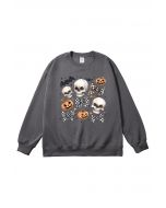 Skulls and Checkered Bows Pattern Sweatshirt