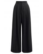 Allure in Motion Elastic Waist Pleats Palazzo Pants in Black