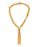 Multi-Layered Tassel Necklace in Gold