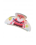 Cute Christmas Pattern Hair Claw in White