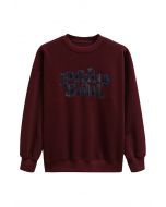 Pretty Soul Fleece-Lined Oversize Sweatshirt in Burgundy