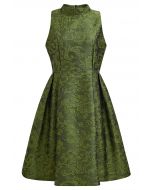 Splendid Floral Jacquard Sleeveless Dress in Green