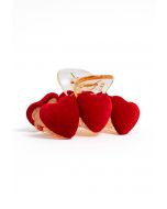 Velvet Heart Shape Hair Claw in Red