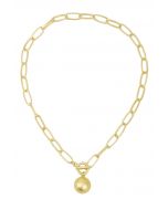 Golden Ball Oval Chain Necklace