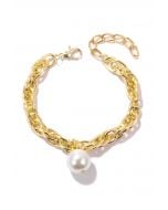 Pearl Decor Gold Chain Bracelet