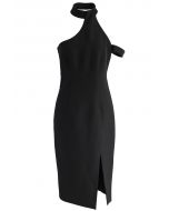 Extra Stylish Halter Neck Dress in Black