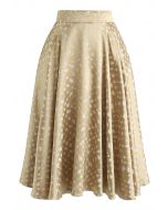 Golden Spot Jacquard Midi Skirt