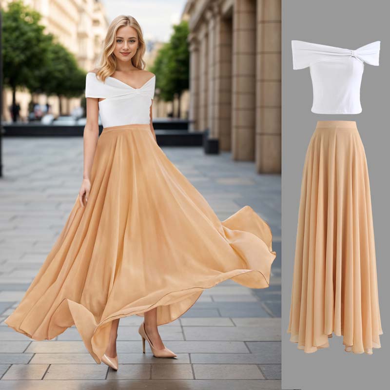 Timeless Favorite Chiffon Maxi Skirt in Mustard - Retro, Indie and